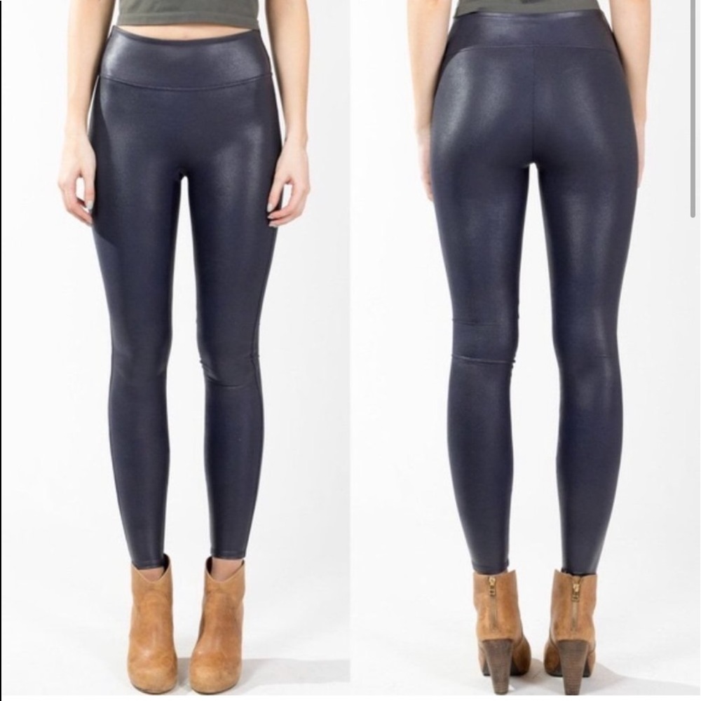Spanx Faux Leather Legging Midnight Navy Size Small